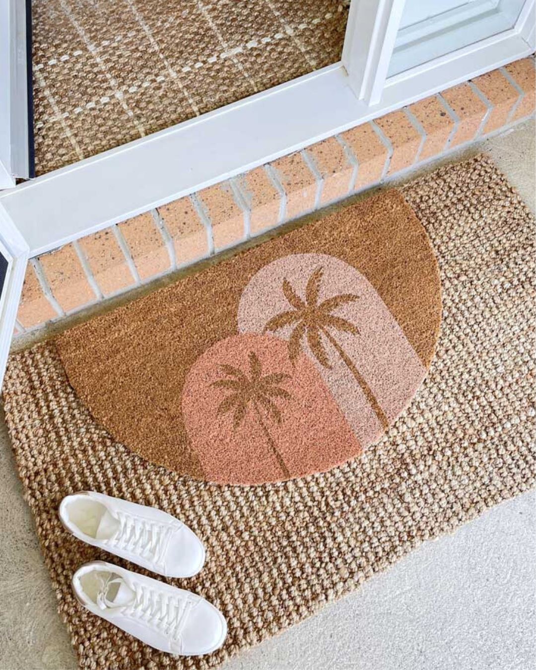 Arch Boho Palms Door Mat - Blush Peach Sun Republic 