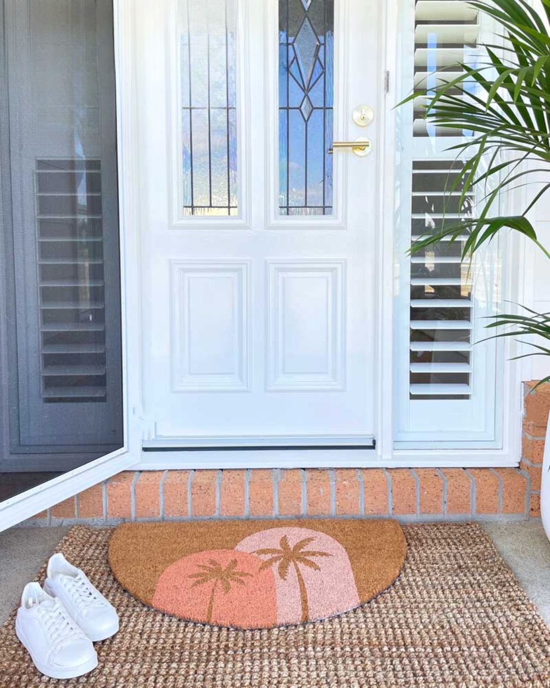 Arch Boho Palms Door Mat - Blush Peach Sun Republic 