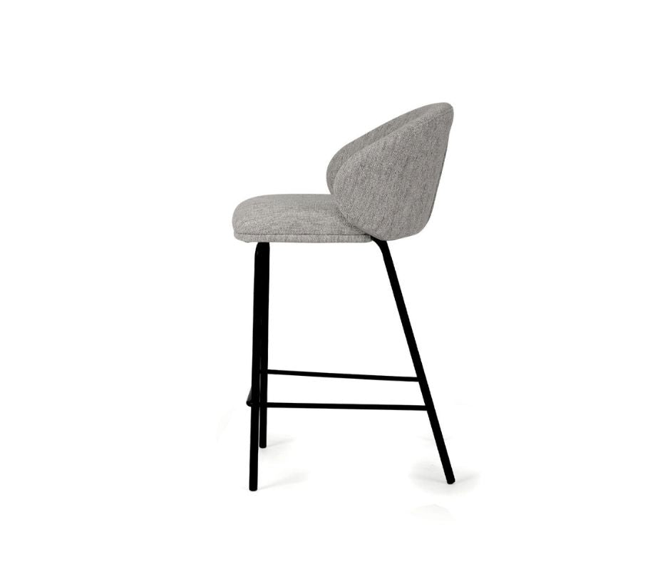 Aster Counter Stool - Pebble Upholstery with Black Legs Sun Republic 