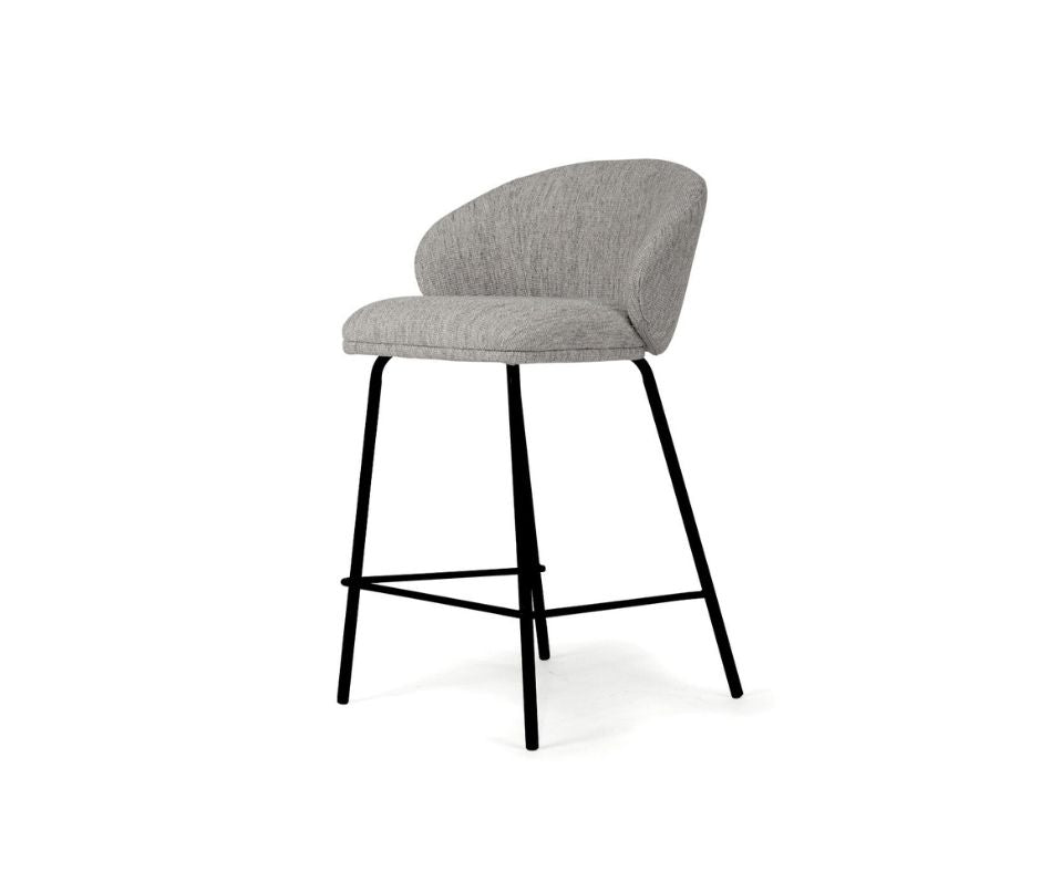 Aster Counter Stool - Pebble Upholstery with Black Legs Sun Republic 