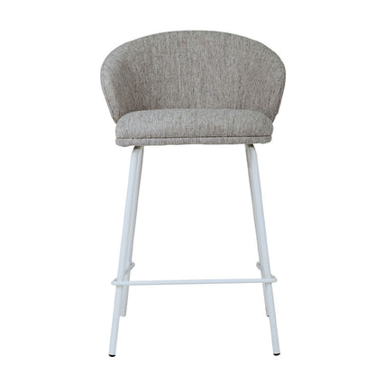Aster Counter Stool - Pebble Upholstery with White Legs Sun Republic 