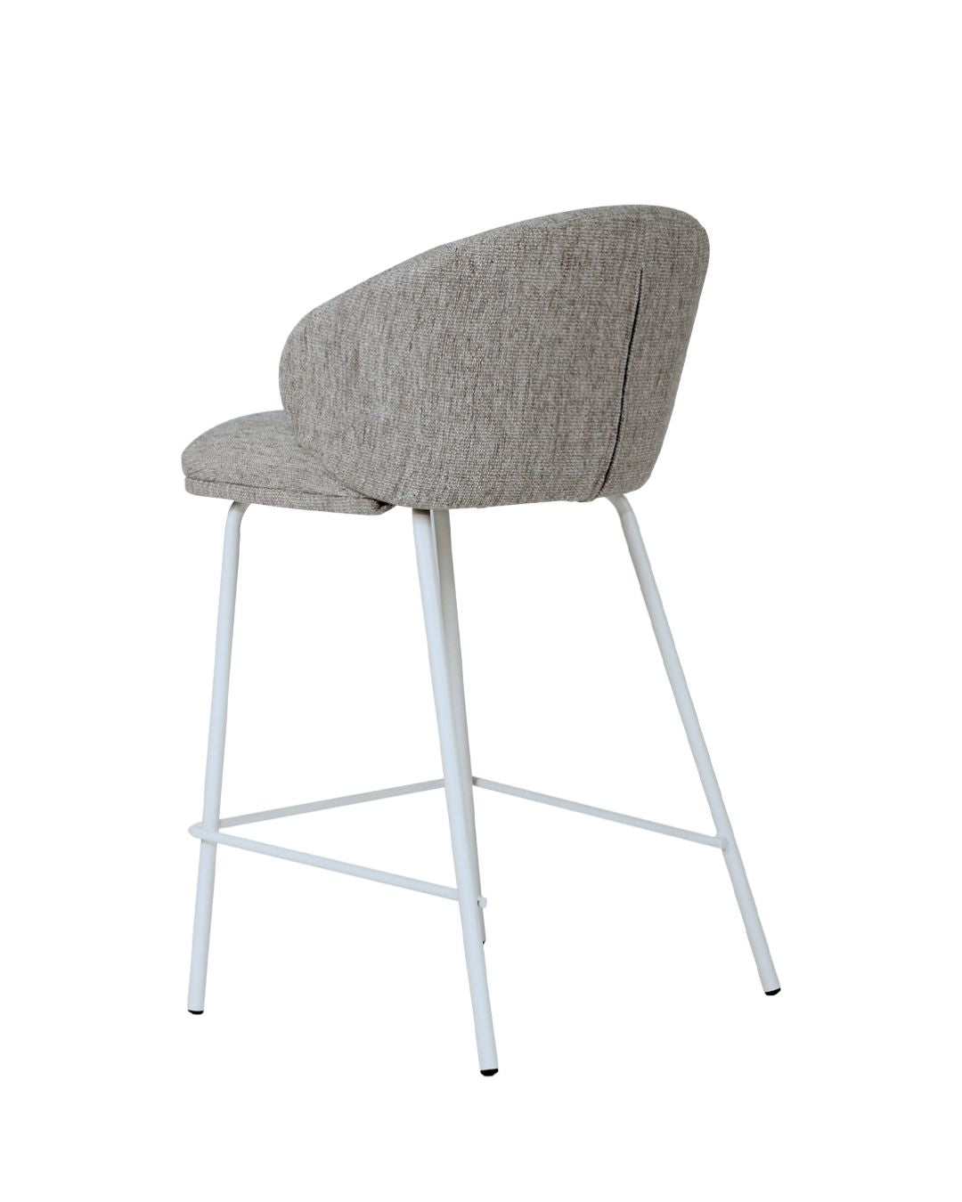 Aster Counter Stool - Pebble Upholstery with White Legs Sun Republic 