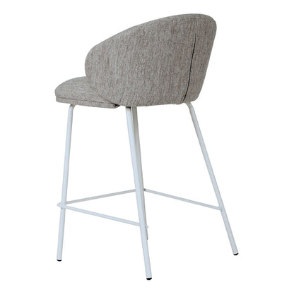 Aster Counter Stool - Pebble Upholstery with White Legs Sun Republic 