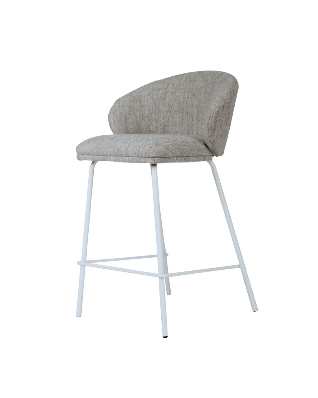 Aster Counter Stool - Pebble Upholstery with White Legs Sun Republic 