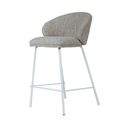Aster Counter Stool - Pebble Upholstery with White Legs Sun Republic 