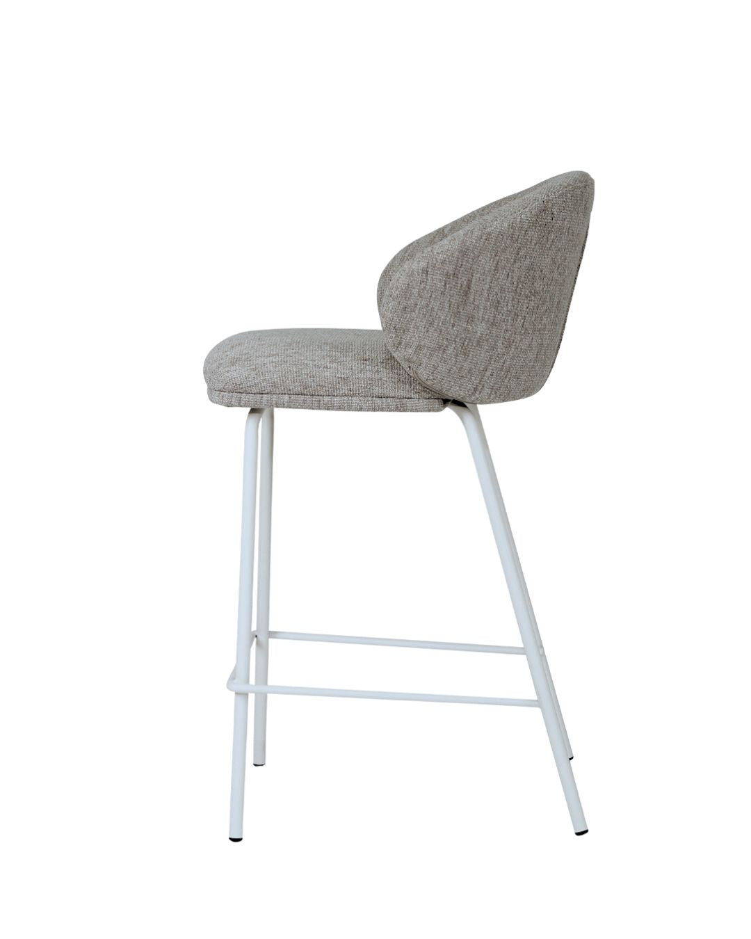 Aster Counter Stool - Pebble Upholstery with White Legs Sun Republic 
