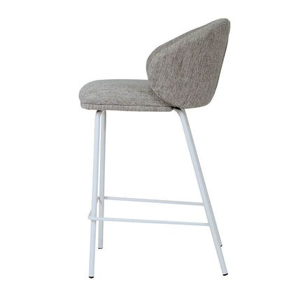 Aster Counter Stool - Pebble Upholstery with White Legs Sun Republic 