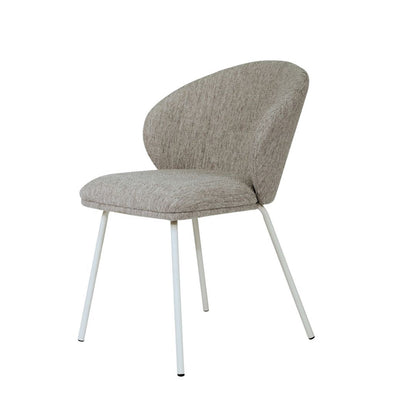 Aster Dining Chair – Pebble Upholstery with White Legs Sun Republic 