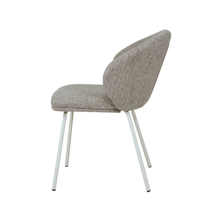 Aster Dining Chair – Pebble Upholstery with White Legs Sun Republic 