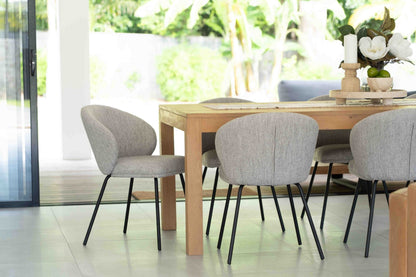 Aster Dining Chairs - Pebble Upholstery with Black Legs Sun Republic 
