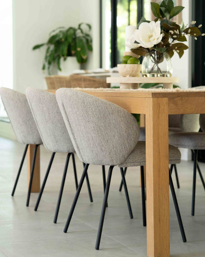 Aster Dining Chairs - Pebble Upholstery with Black Legs Sun Republic 