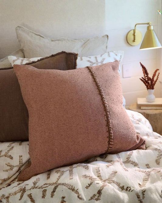 Astrid luxurious Boucle W eaveCushion with Feather Insert - Clay Sun Republic 