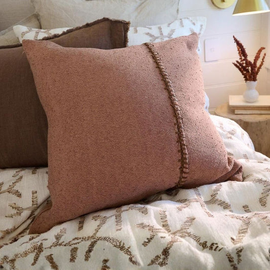 Astrid luxurious Boucle Weave Cushion with Feather Insert - Clay Sun Republic 