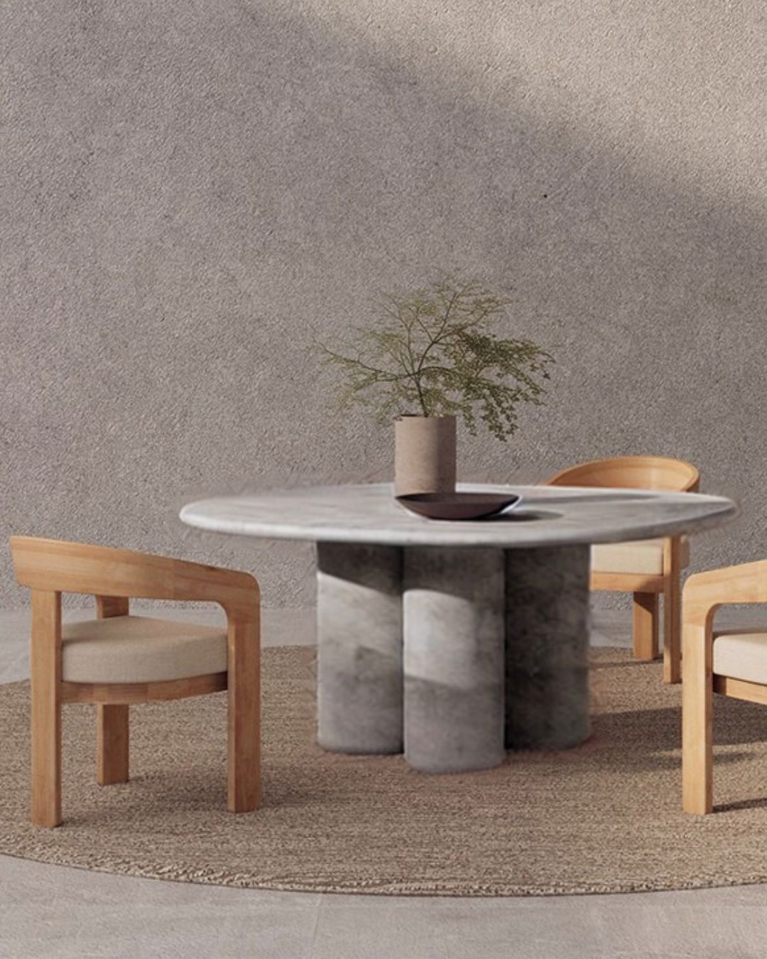 Athena Outdoor Organic Round Dining Table - Grey | COMING SOON Sun Republic 