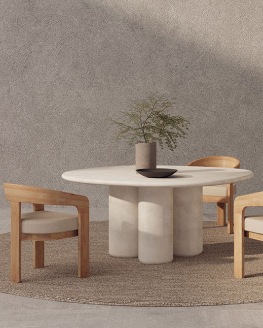 Athena Outdoor Organic Round Dining Table - Off White | COMING SOON Sun Republic 