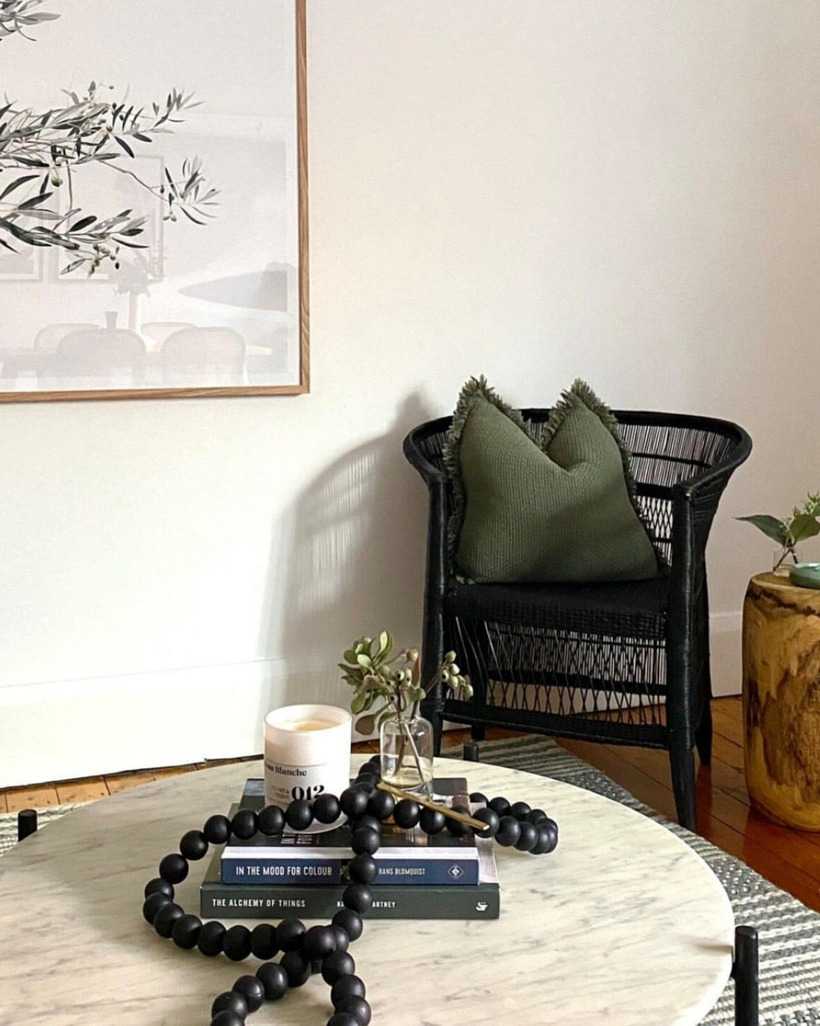 Authentic Black Malawi Cane Chair 