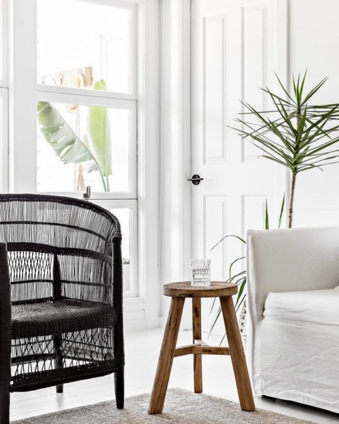 Authentic Black Malawi Cane Chair 