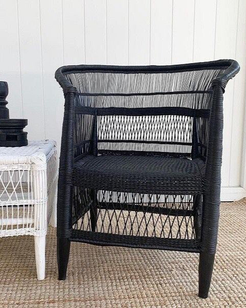 Authentic Malawi Cane Chair in Black 