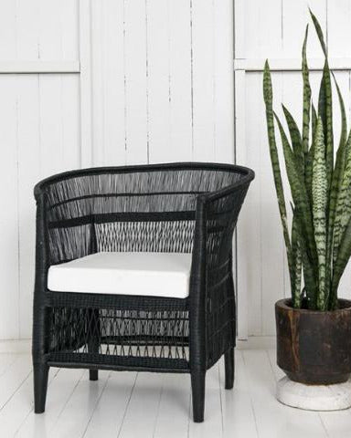 Authentic Malawi Cane Chair in Black 