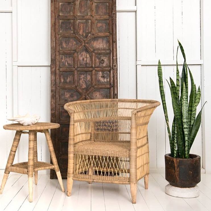 Authentic Malawi Can Dining Chair Natural Sun Republic