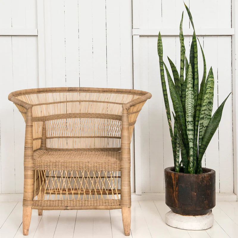 Authentic Natural Malawi Cane Chair Coastal Drift 