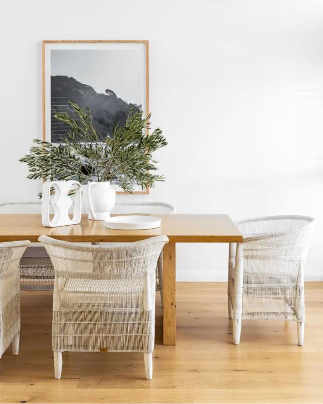 Authentic White Malawi Woven Cane Chair 