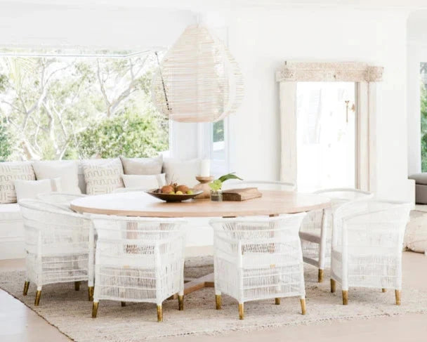 Authentic White Malawi Woven Cane Chair Coastal Drift Malawi 