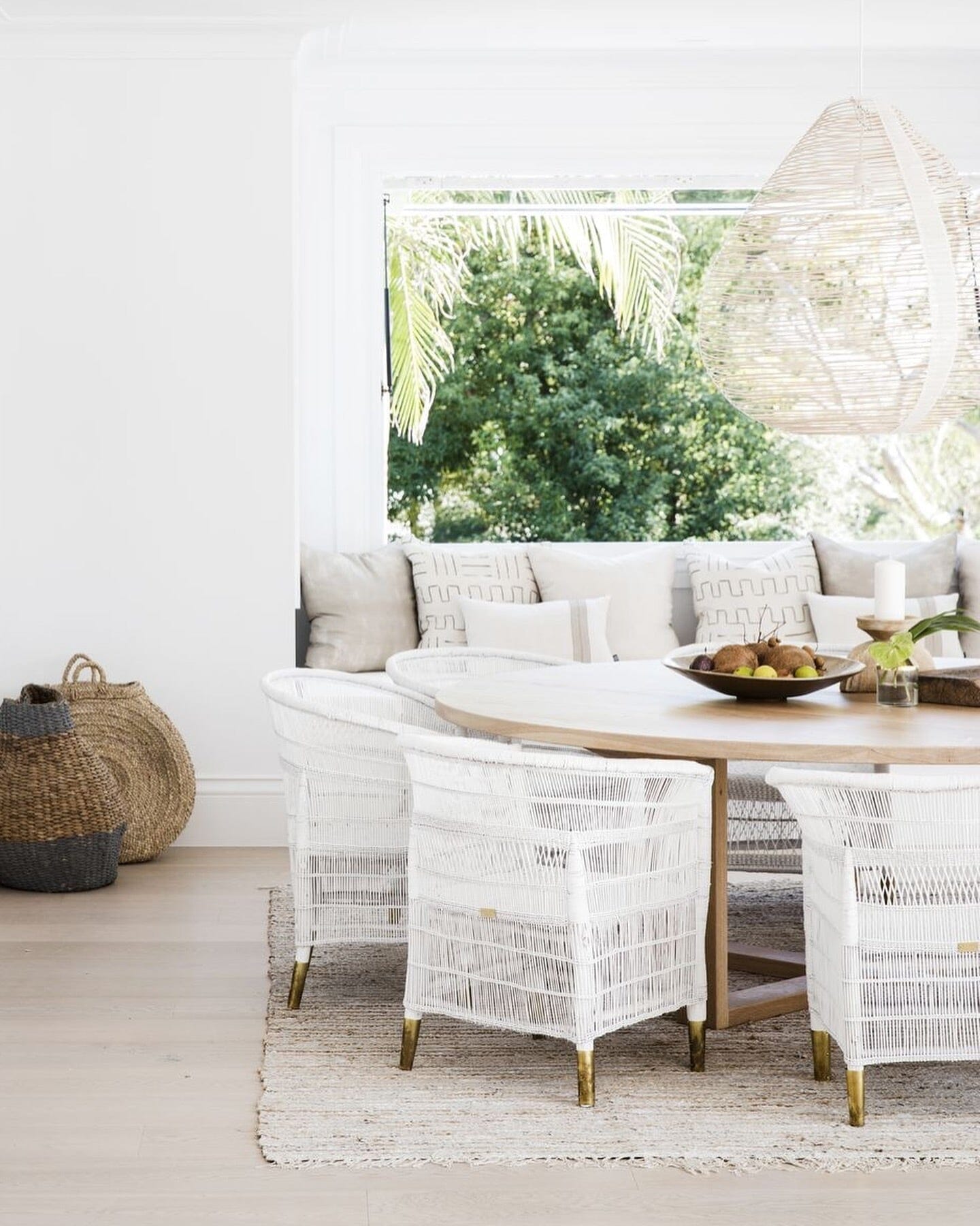 Authentic White Malawi Woven Cane Chair Coastal Drift Malawi 