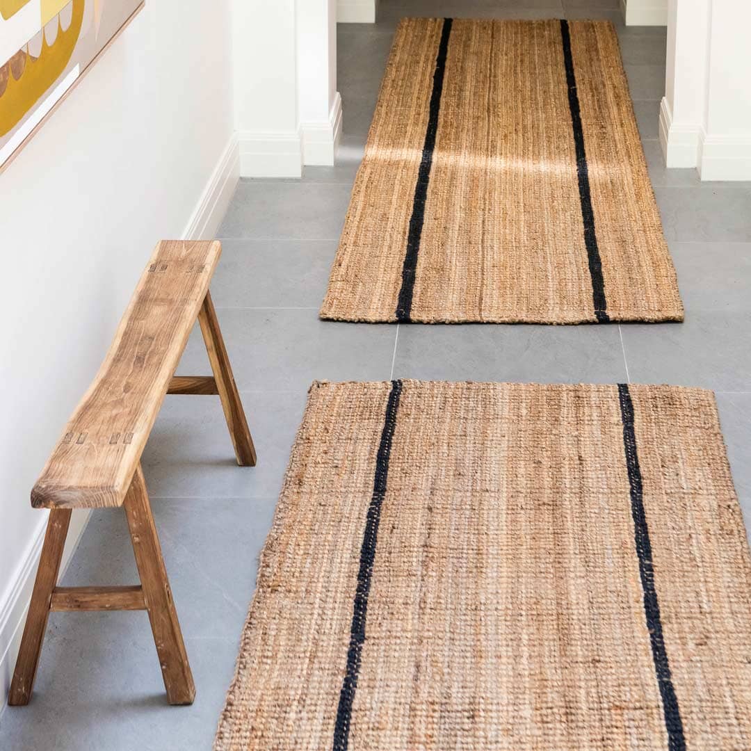 Bailey Stripe Natural Jute Floor Runners Zebra 