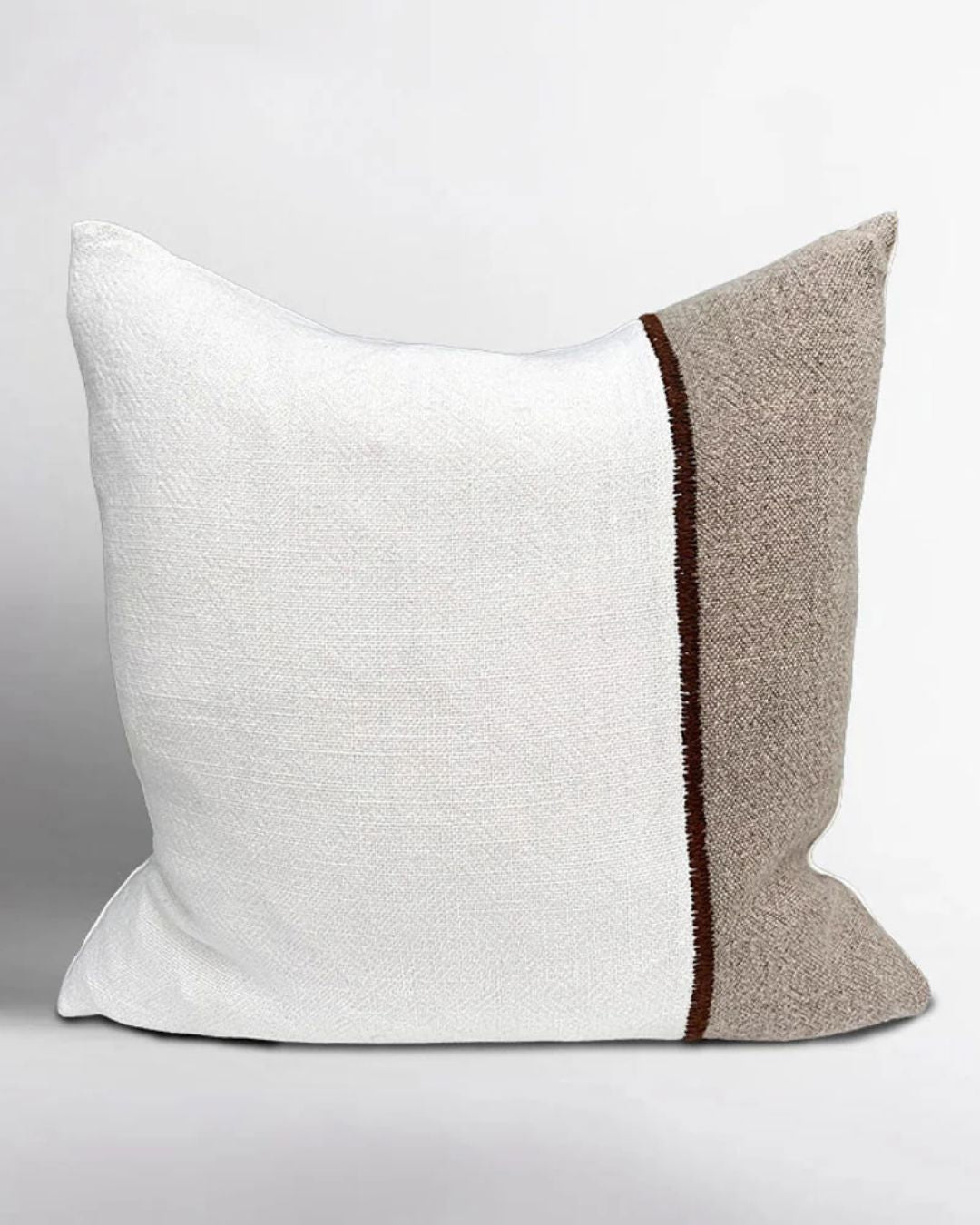 Bella Linen Cushion – Off White / Natural / Chocolate Eadie Lifestyle 