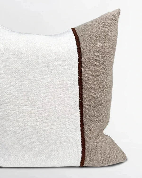 Bella Linen Cushion – Off White / Natural / Chocolate Eadie Lifestyle 