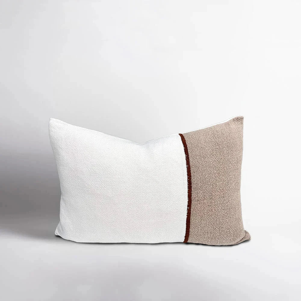 Bella Linen Cushion – Off White / Natural / Chocolate Eadie Lifestyle 