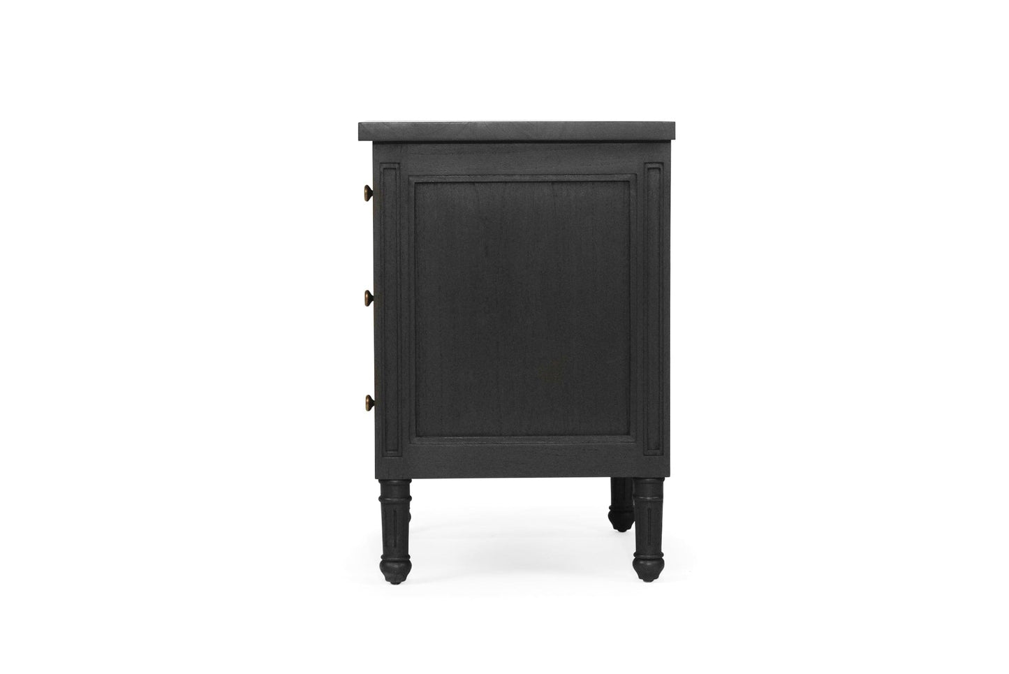 Black Cayman 3 Drawer 57cm Bedside Sun Republic 