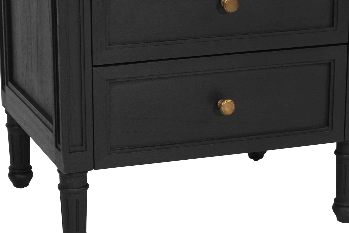 Black Cayman 3 Drawer 57cm Bedside Sun Republic 