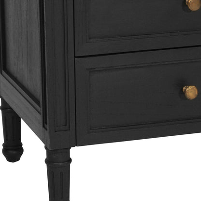 Black Cayman 3 Drawer 57cm Bedside Sun Republic 