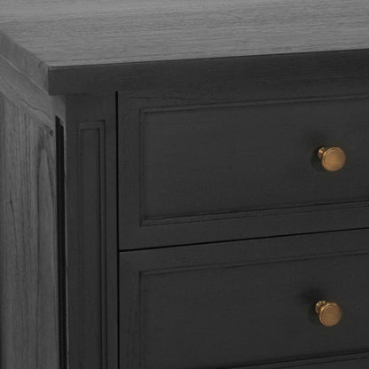 Black Cayman 3 Drawer 57cm Bedside Sun Republic 