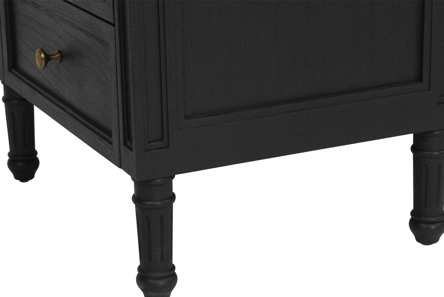 Black Cayman 3 Drawer 57cm Bedside Sun Republic 