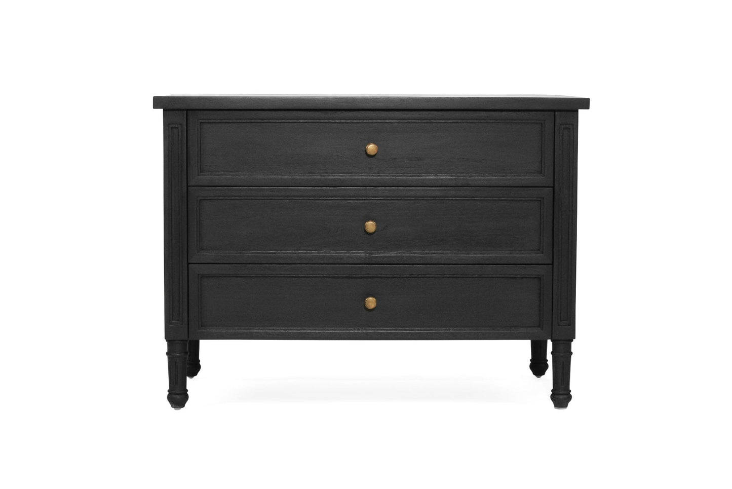 Black Cayman 3 Drawer 91cm Nightstand Sun Republic 