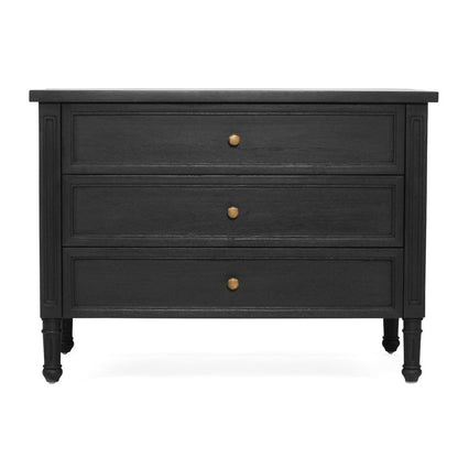 Black Cayman 3 Drawer 91cm Nightstand Sun Republic 
