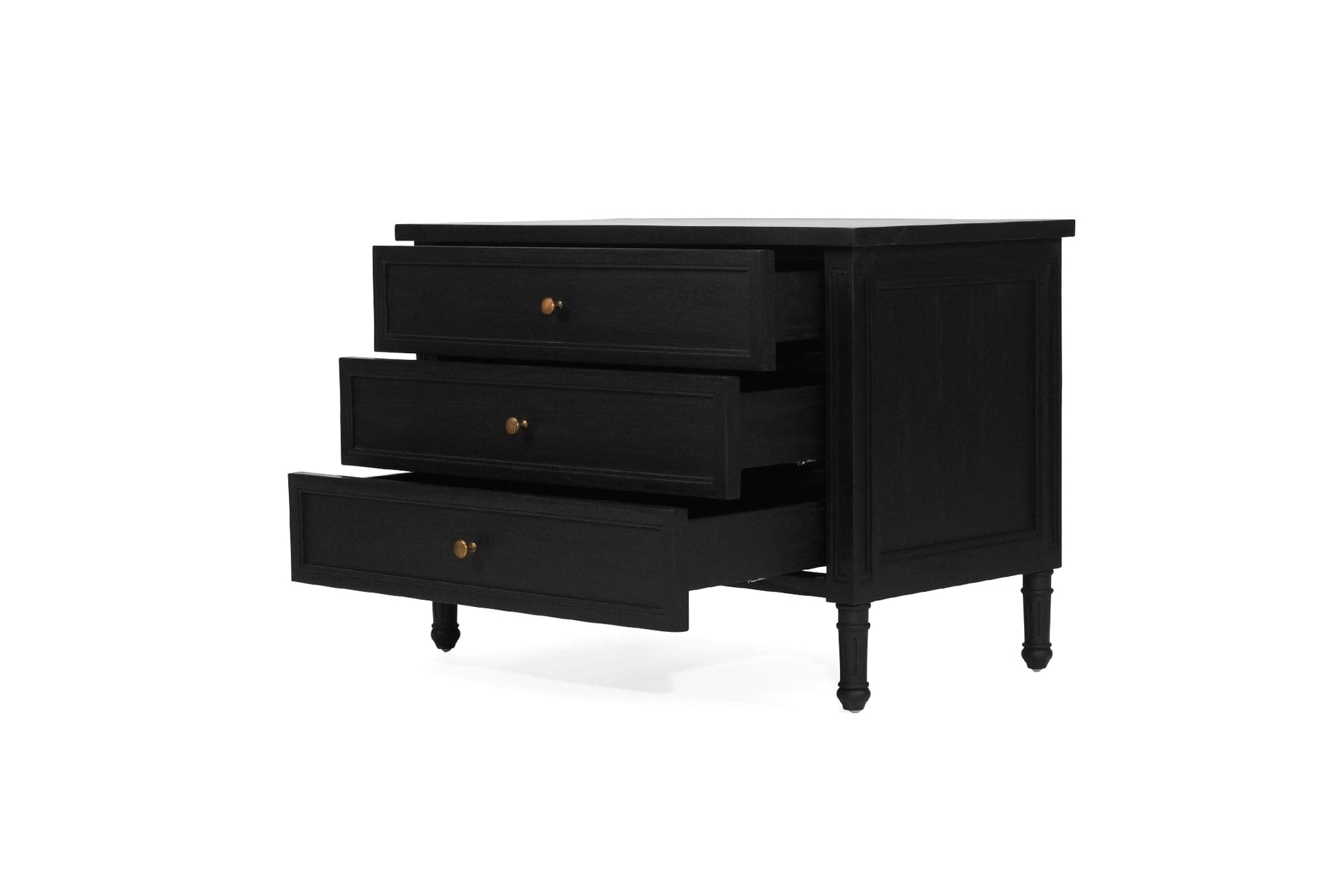 Black Cayman 3 Drawer 91cm Nightstand Sun Republic 