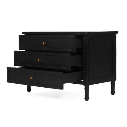 Black Cayman 3 Drawer 91cm Nightstand Sun Republic 