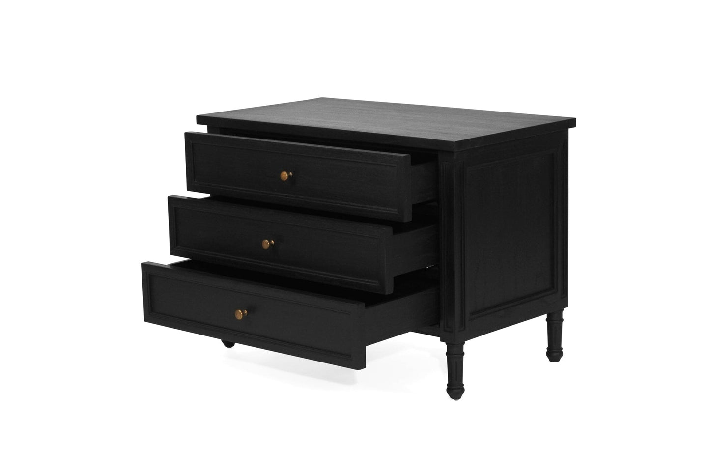 Black Cayman 3 Drawer 91cm Nightstand Sun Republic 