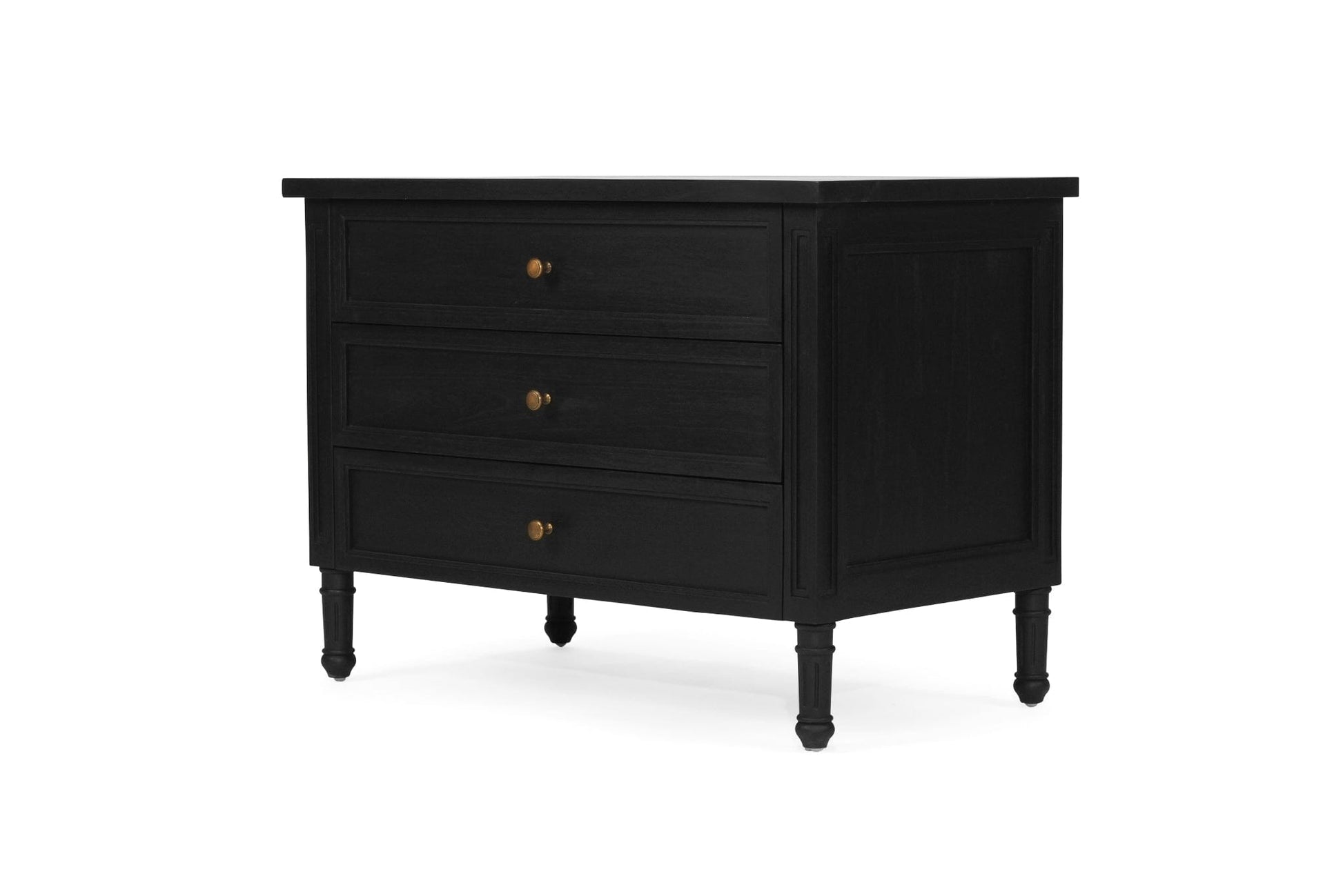 Black Cayman 3 Drawer 91cm Nightstand Sun Republic 