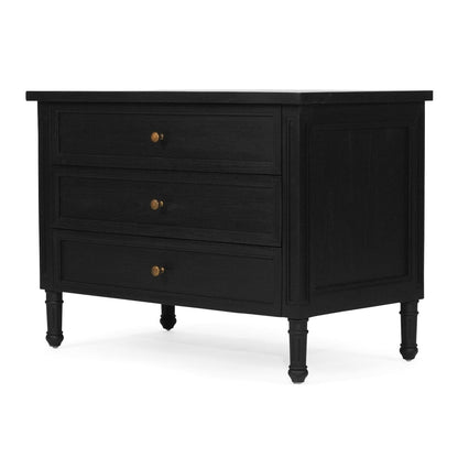 Black Cayman 3 Drawer 91cm Nightstand Sun Republic 