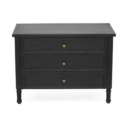 Black Cayman 3 Drawer 91cm Nightstand Sun Republic 