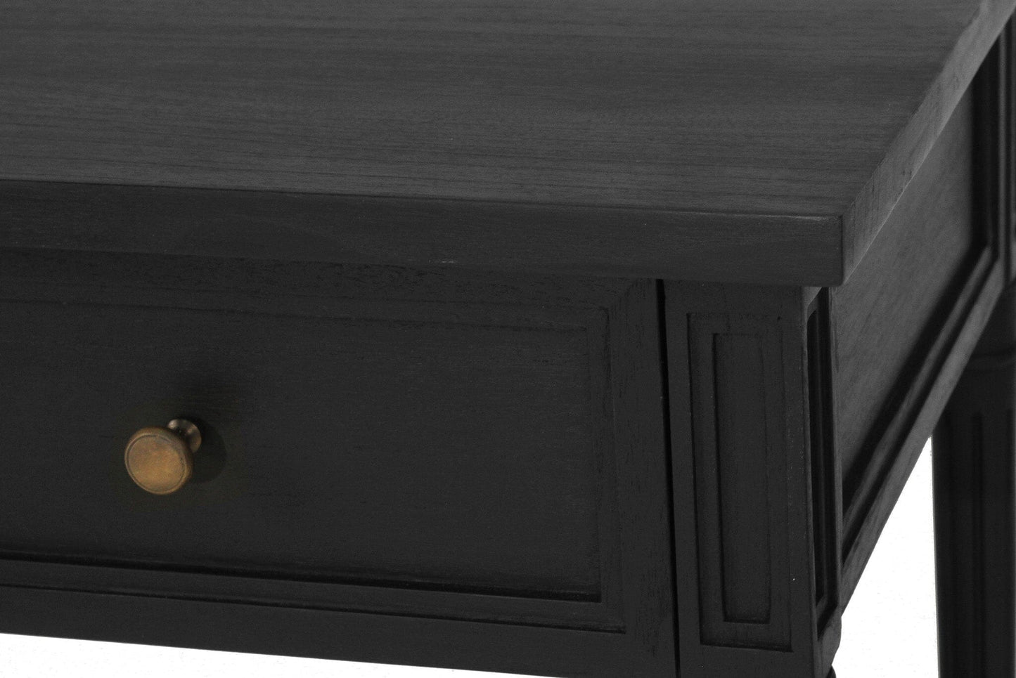 Black Cayman Coastal Nightstand 91cm With Cane Shelf Sun Republic 