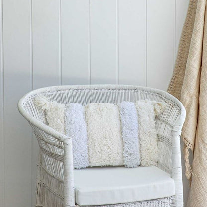 Boho Tufted Lumbar Cushion | White & Neutral SUN REPUBLIC 