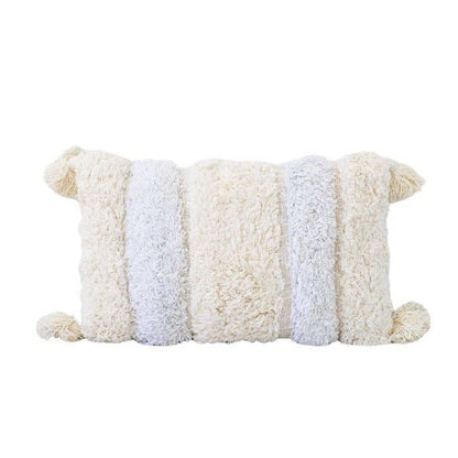 Boho Tufted Lumbar Cushion | White & Neutral Sun Republic 