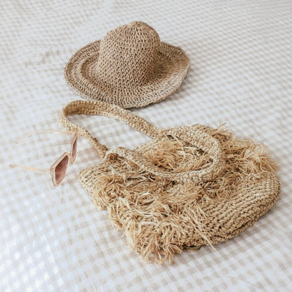 Bora Bora Raffia Bag With Fringing Sun Republic 