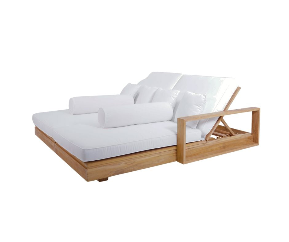 Bora Bora Teak Outdoor Double Sunlounge Daybed 